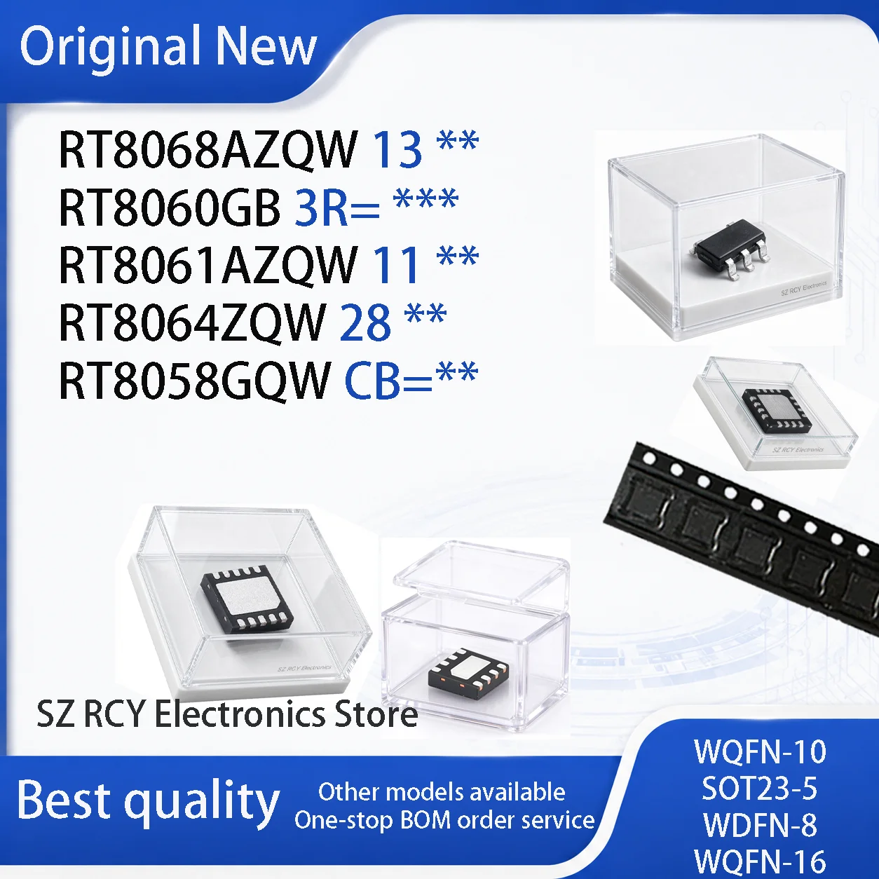 (5-30 PCS)NEW RT8068AZQW 13 RT8060GB 3R= RT8061AZQW 11 RT8064ZQW 28 RT8058GQW CB= RT8068A RT8060 RT8061A IC CHIP RT8058 RT8064