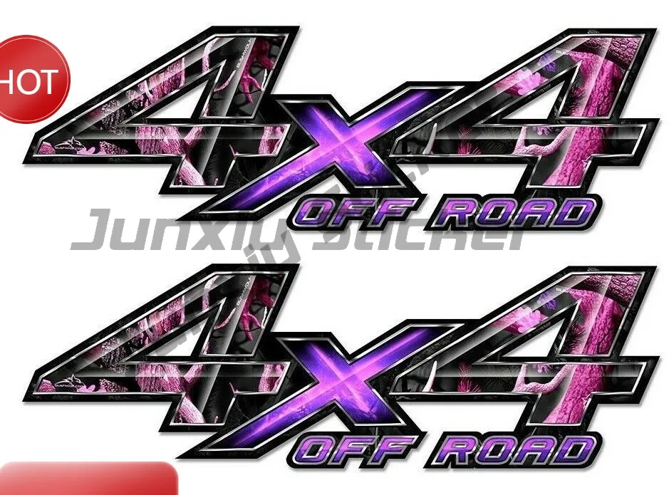 2x Fx4 Offroad-Aufkleber F150 F250 F350 Truck-Seitenaufkleber 1997-2026 4x4 Offroad-Haie Aufkleber Chamäleon Tarnmuster Waldgrün Pink – Detail 1