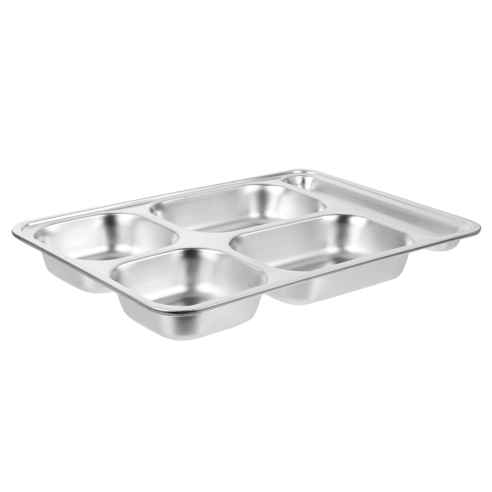 

Deep Compartment Stainless Steel Divided Plate Large Capacity Food Tray for Camping Hiking Picnics Easy Clean Reusable Metal