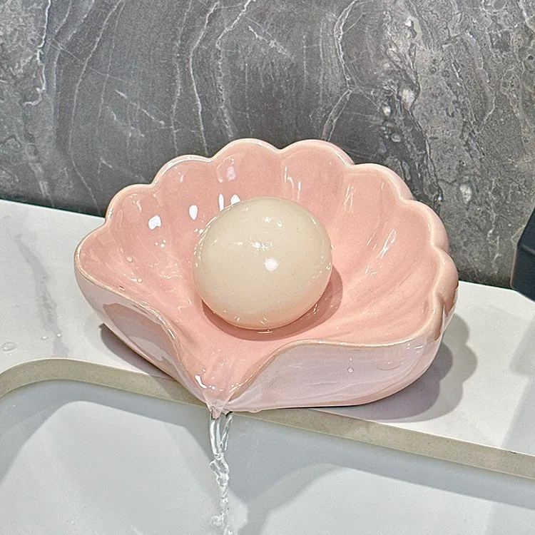 

Draining soap box - Home use no-drilling sink soap holder ceramic soaps box for bathroom soaps storage rack