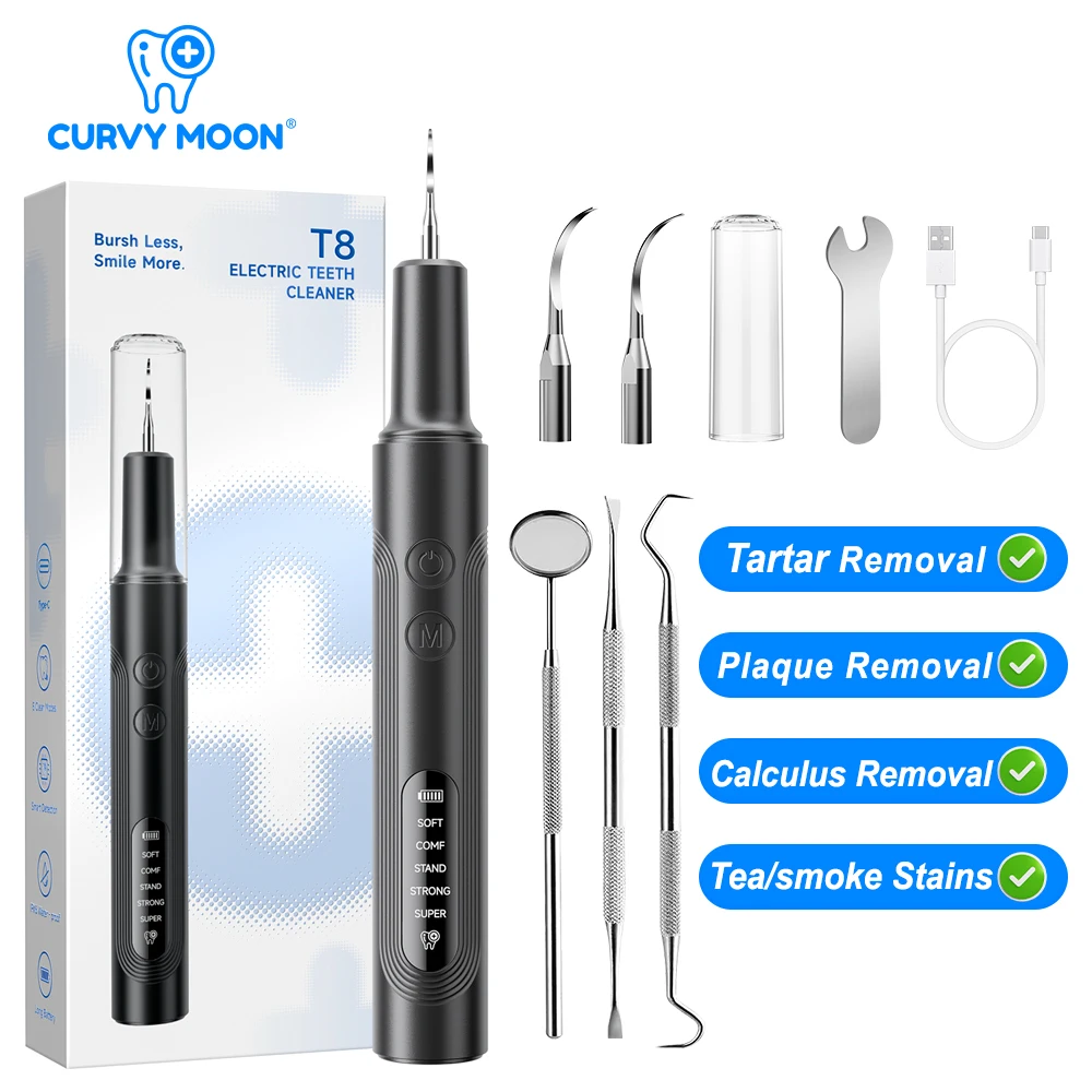 

4100W Ultrasonic Dental Scaler T8 Electric Teeth Cleaner Tarter Calculus Stains Plaque Removal Teeth Whitening Instrument