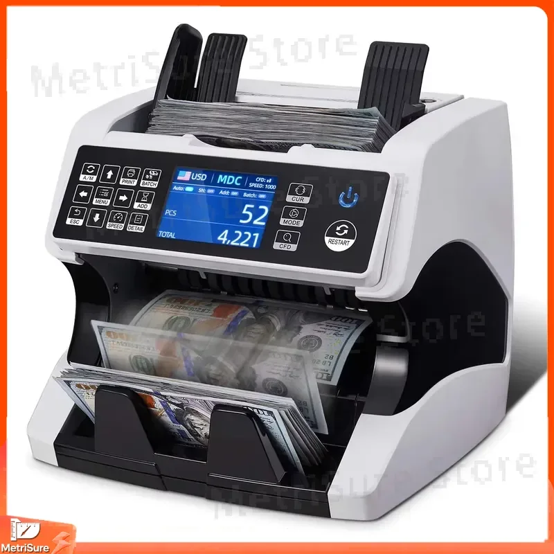 AL-920 CIS TFT Display Banknote Counter ROHS Certified Mixed Currency Counting Device ECB Approved Cash Counter for