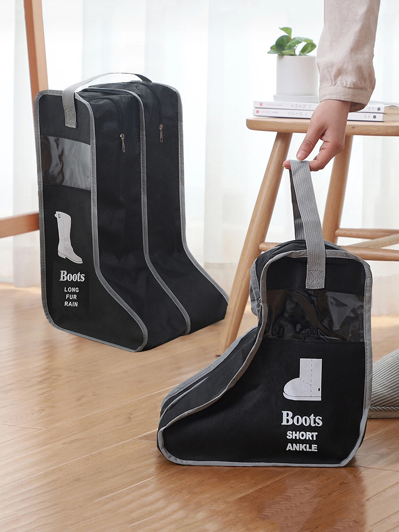 Multipurpose Boots Storage Bags Household Rain Boot Shoes Organize Dustproof Pouch Reusable Barrel Boot Zipper Packing Supplies