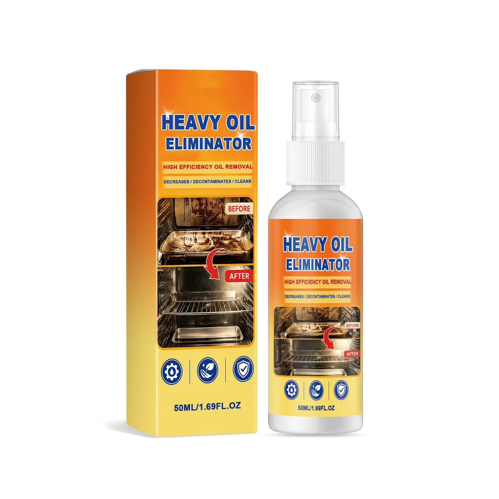 Heavy Duty Grease Cleaning Spray, Household Kitchen Degreaser, Remove Tough Oil Stains for Oven Microwave Cookware, Clean & Refresh Kitchen Surfaces