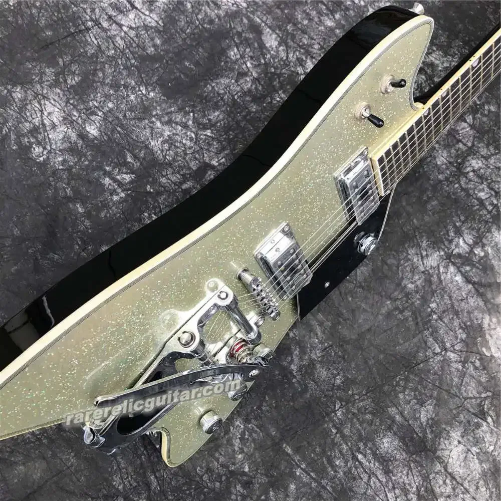 In Stock Billy Bo Jupiter Metallic Big Sparkle Electric Guitar Bigs Tremolo Tailpiece  Dark Fingerboard Thumbnail Inlay