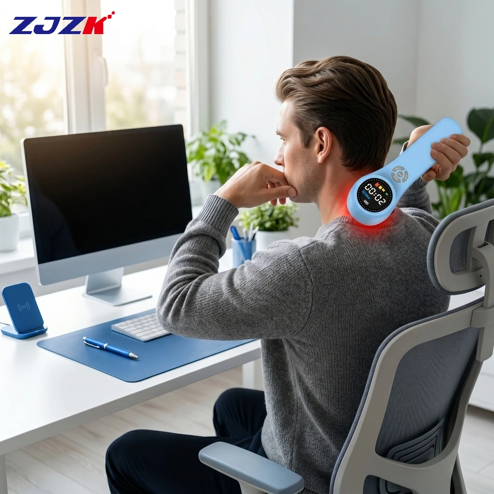 ZJZK 660nm 810nm 980nm Infrared Light Therapy Device 1760mW Handheld Cold Laser LLLT for Body Muscle Fatigue Relaxation Arthriti