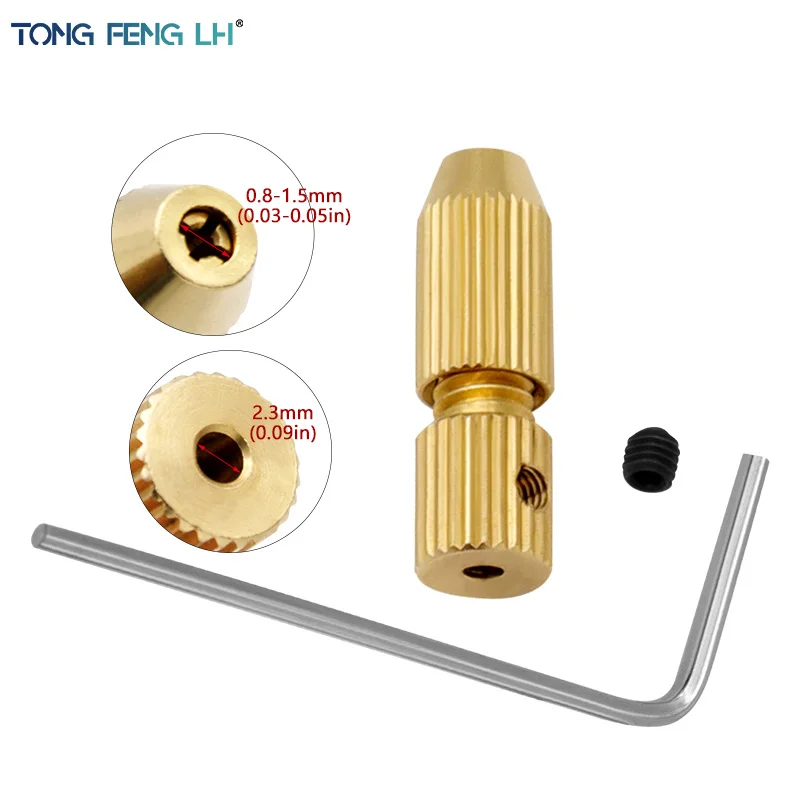 Copper Electric Drill Chuck Shaft 2.3mm Self-Tightening Mini Clamp Chuck Connecting Rod Adapter