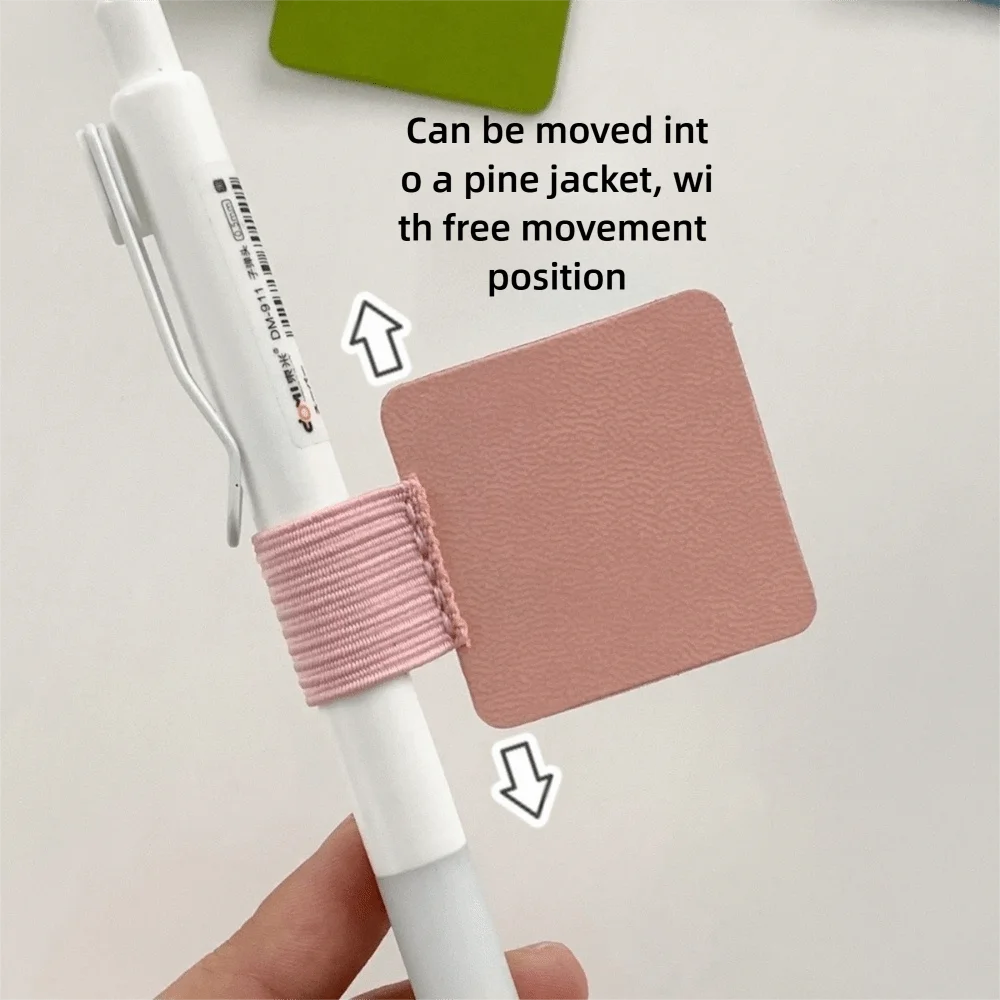 Portable PU Leather Pen Loop Holder Anti-fall Elastic Hook Pen Clips Anti-lost Pencil Holder Notebooks