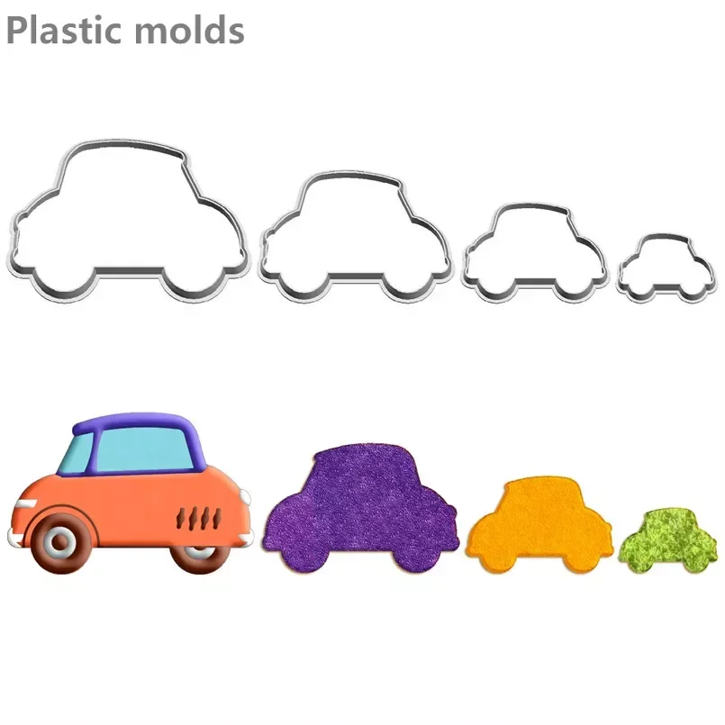 

Four Specifications Cartoon Transportation Tools,7012 Old Style Car,Plastic Molds,Cake Fondant Tools,Cookie Sushi Cutters