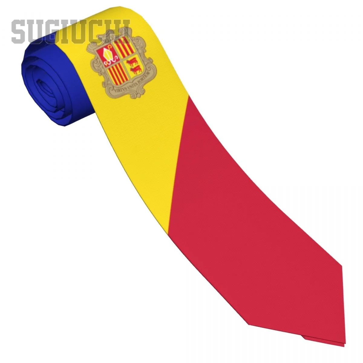 Corbatas de cuello con emblema de bandera de Andorra para hombre y mujer, trajes de corbata a cuadros informales, corbata delgada para fiesta de boda y negocios