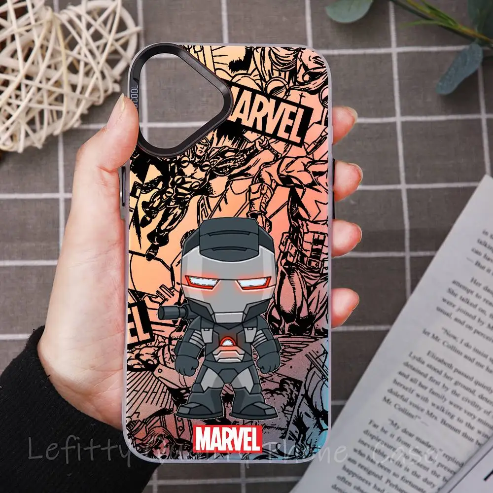 

War Machine Thor Cool Cute Phone Case For IPhone 17 16 15 14 13 12 11 Plus Pro Max Multicolor Aurora Laser Shockproof Funda