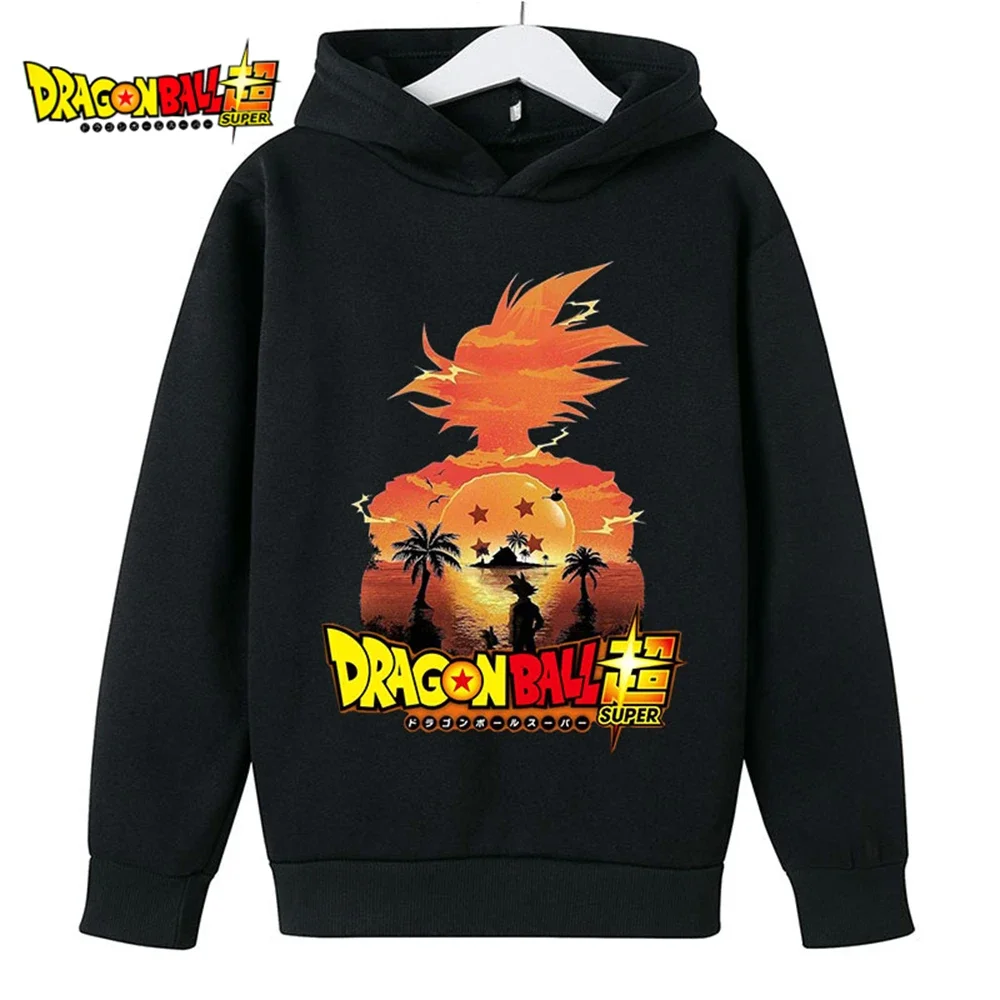 

2025 New Autumn Children's Cool Goku Hoodies Anime Dragon-ball Long Sleeve Hooded Clothes Boy's Sports Casual Sweatshirts