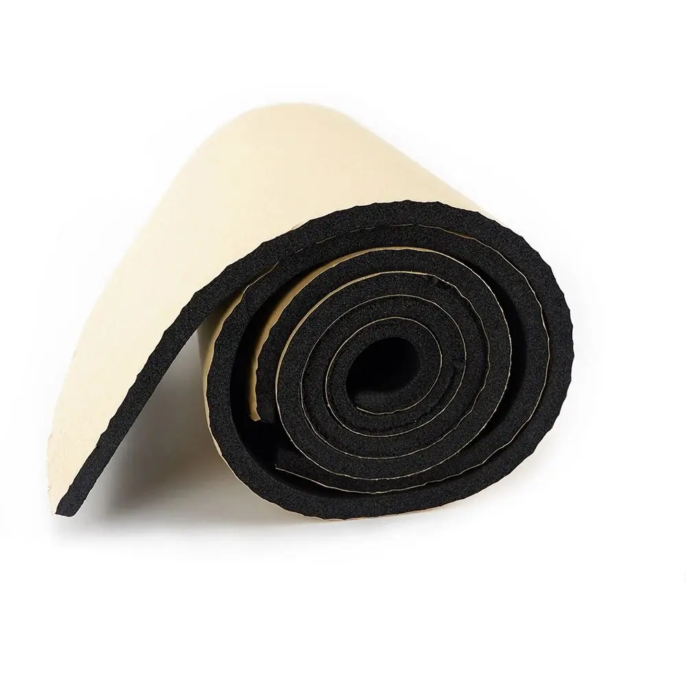 1Roll 100x50cm Sound Deadening Foam Mat 3/5/6/8/10/15mm Sound Absorption Acoustic Insulation Mat Self Adhesive Rubber Foam