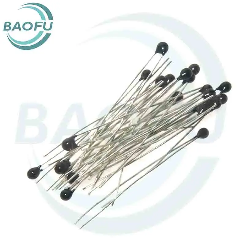 20pcs 3950 in-line NTC thermistors 1% black head/glass MF52 MF58 5K10K20K50K100K