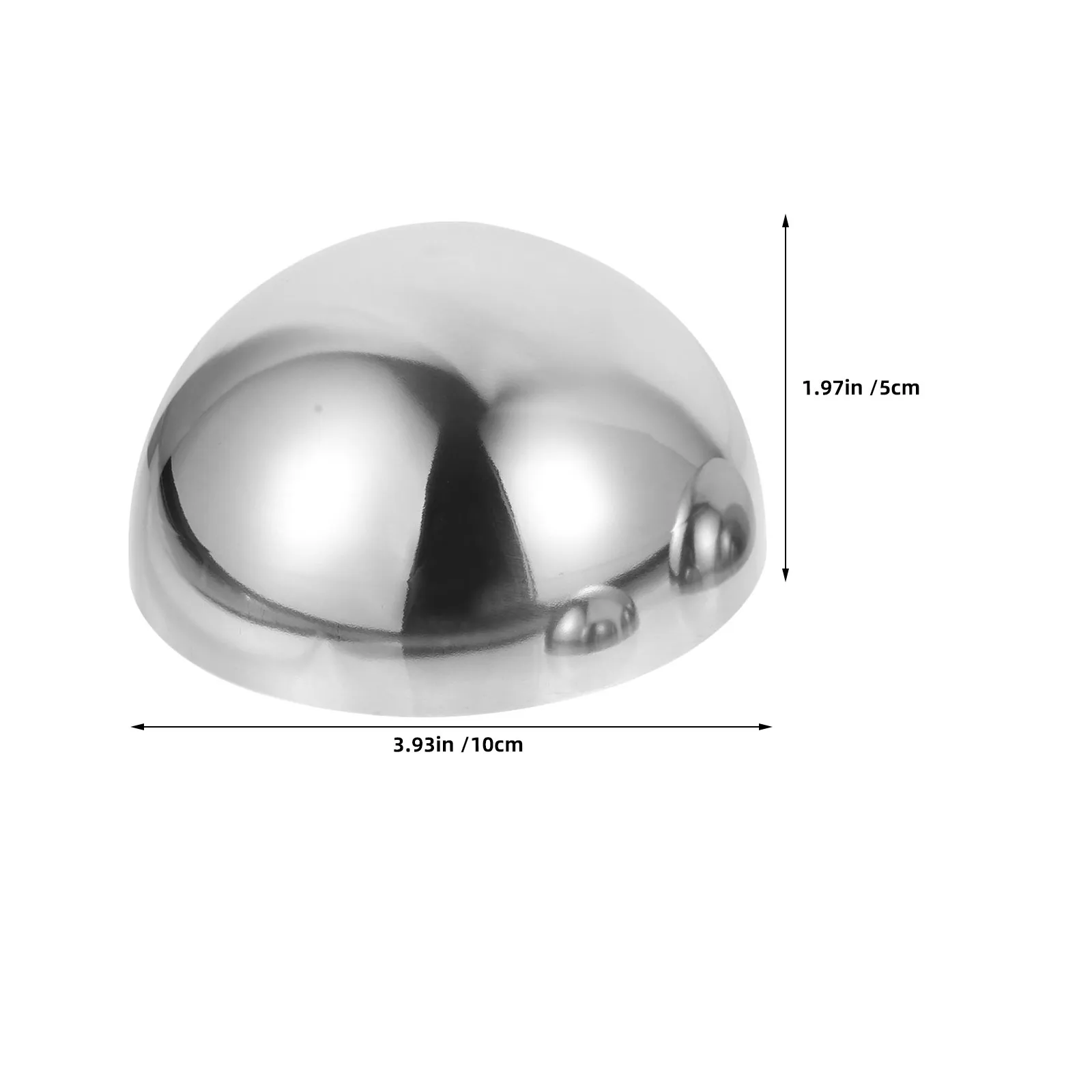 2Pcs Stainless Steel Decorative Balls Polished Reflective Half Mirror Spheres for Outdoor Garden Lawn Party Hollow Hemisphere