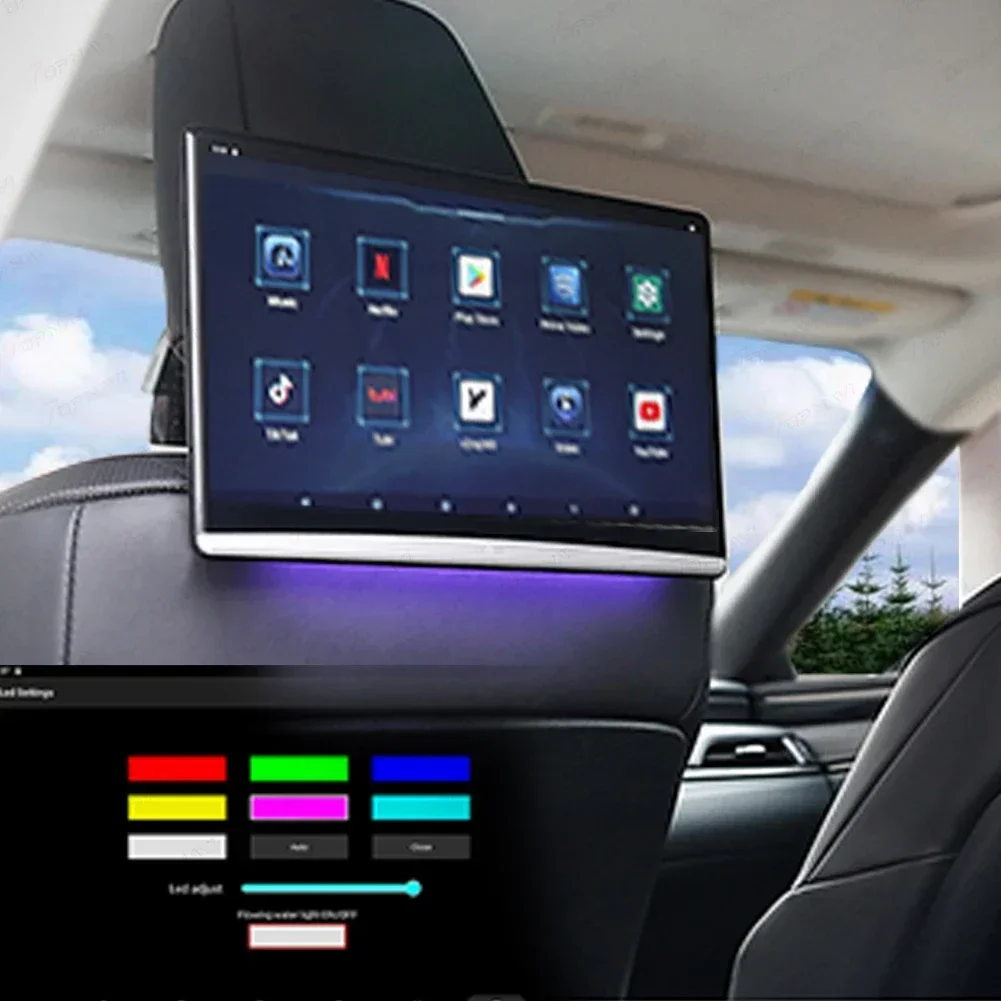 Taxi advertising display rear seat entertainment screen android car headrest monitor
