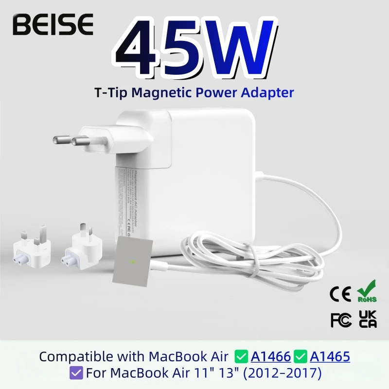 

Beise 45W T-Tip Magnetic Power Adapter Charger for MacBook Air 11" 13" A1465 A1466, Compatible with 2012-2017 Models