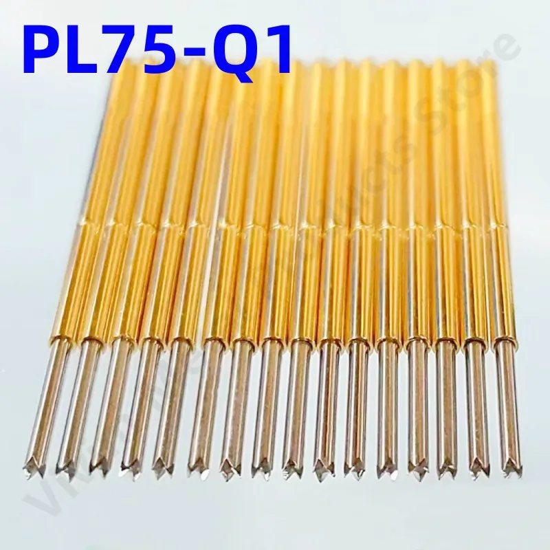 

100PCS Spring Test Probe PL75-Q1 Straight 4-claw Test Pin Head Dia 0.74mm Length33.35mm Needle Dia 1.02mm Spring Pogo Pin PL75-Q