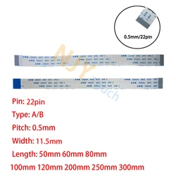 22Pin 0.5mm Pitch FFC FPC AWM 20624 80C 60V VW-1 A B Type Flat Flexible Cable 60/100/150/200/250/300/400mm