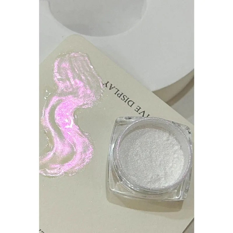 ผงคาเมเลี่ยนผงเปลี่ยนสีเล็บสีรุ้ง1ชิ้นสำหรับตกแต่งเล็บผงสีแวววาวอุปกรณ์ตกแต่งเล็บโครเมี่ยม