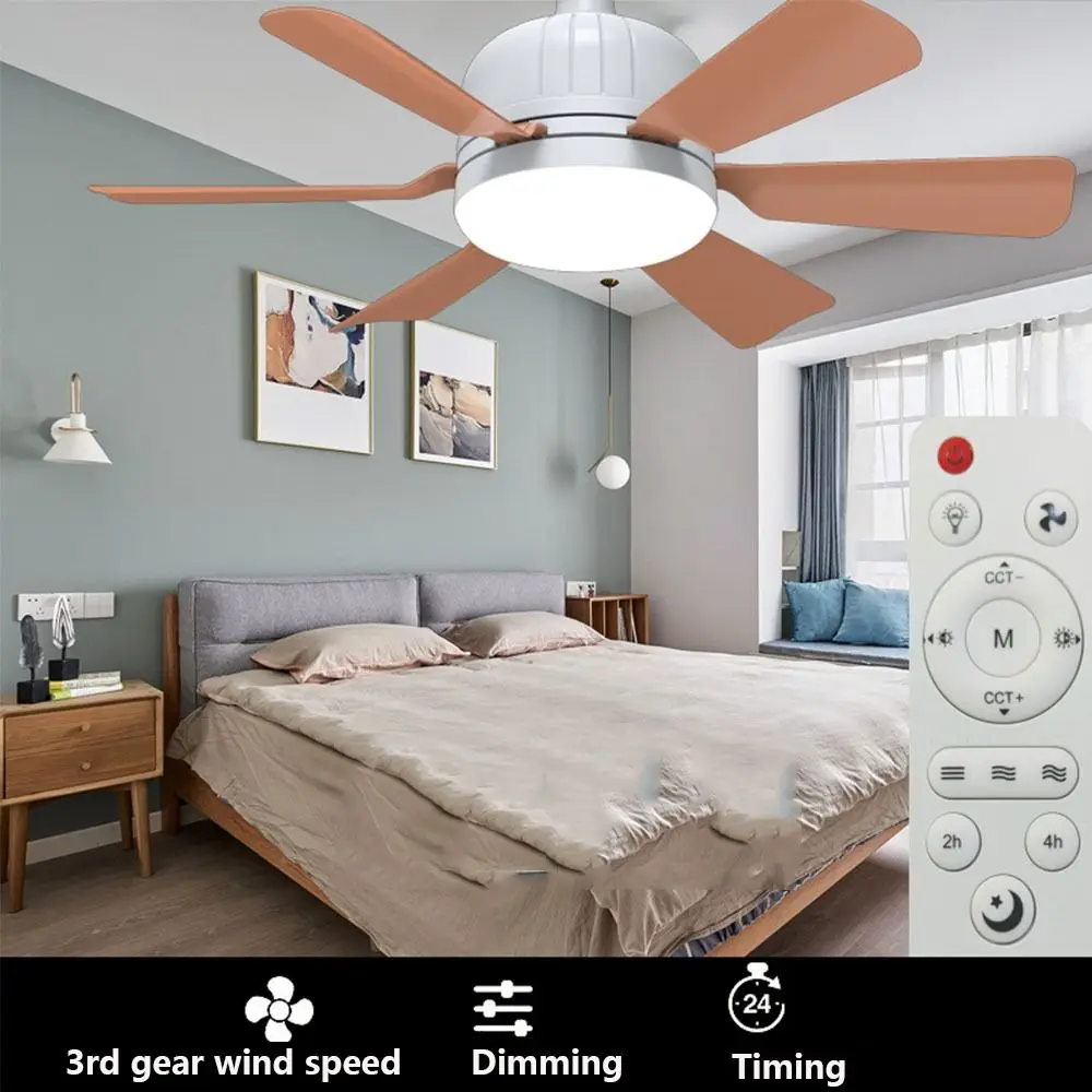 

With Remote Control E27 LED Fan Lamp E27 Base Wireless Ceiling Fan Light Intelligent Silent Electric Fan Ceiling Lamp Office