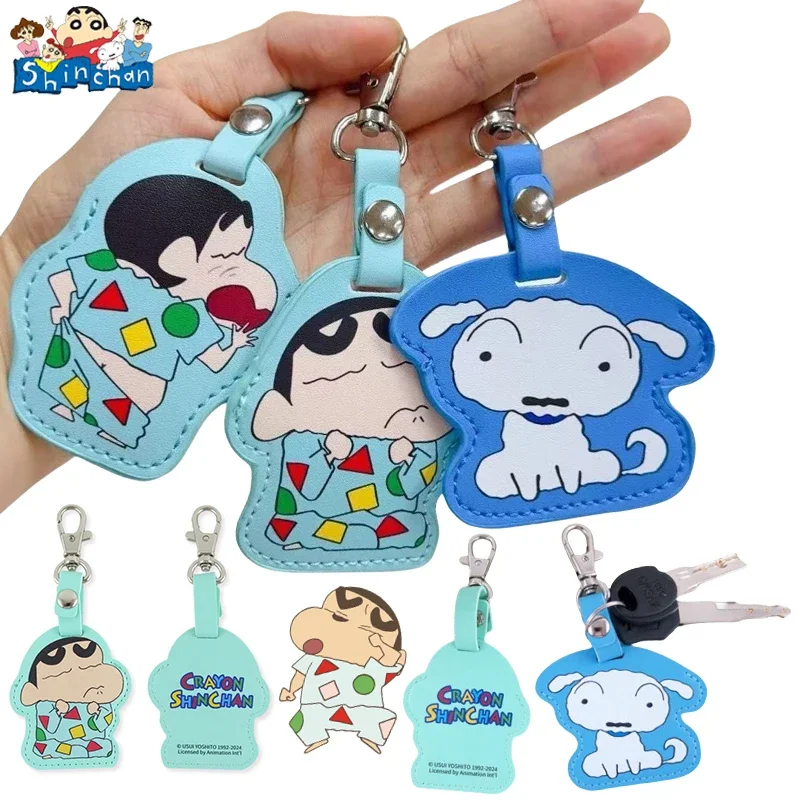 

Crayon Shin-chan Access Card Holder Anime Shinchan Keychains Pendant Access Card Protective Cover Key Case Bags Charms Gifts