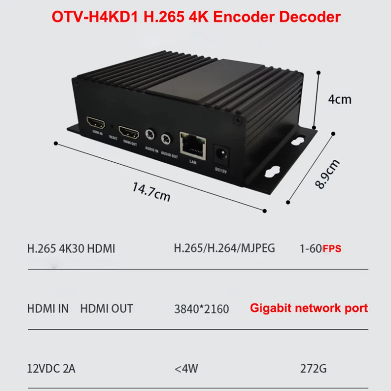 4K kodowania i dekodowania wideo HD w jednym domofon głosowy dekodera kodera na żywo o niskim opóźnieniu