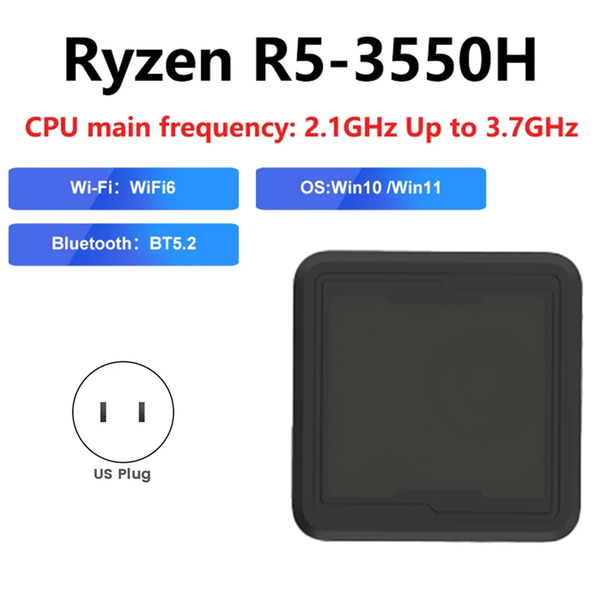 N18R Mini PC für AMD Ryzen 5 3550H CPU für 10/11 Ren3000 3550H DDR4 für AMD NUC PC Gamer Computer US Stecker