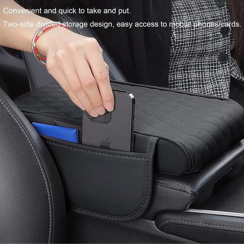 Memory Foam Car Armrest Cushion Car Armrest Box Universal Leather Memory Foam Height Pad  Center Console Arm Rest Protection