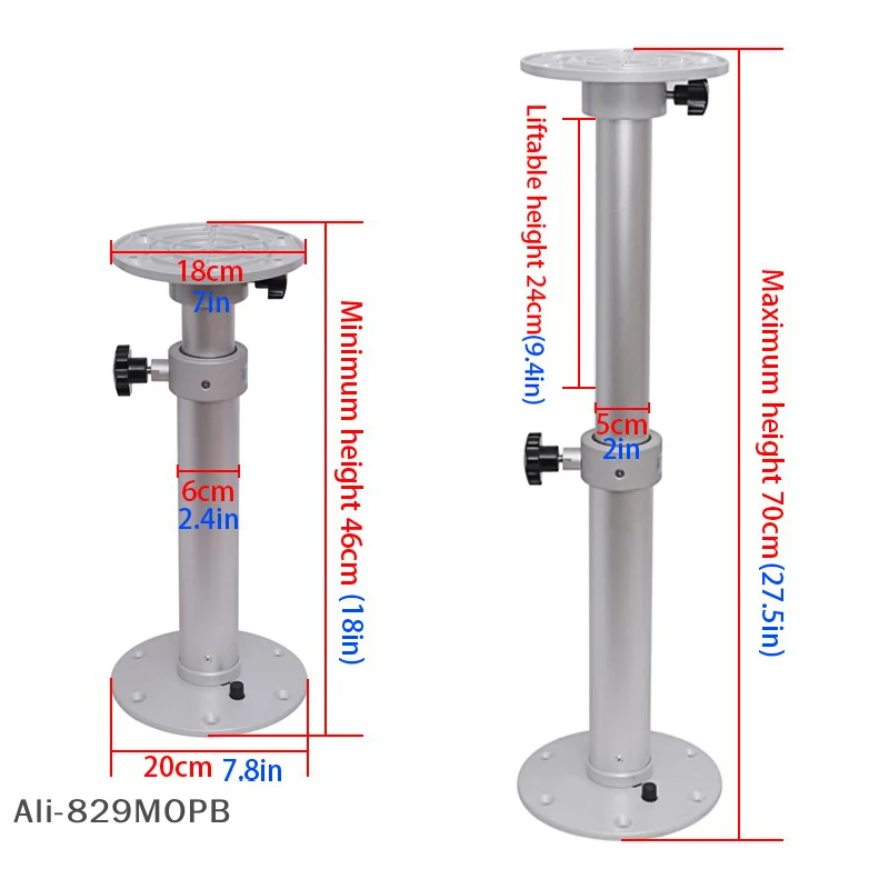 

【P】RV Table Leg RV Table Stand Table Pedestal Leg 460 To 700mm Adjustable 360° Rotatable For RV Camper Boat Yacht Home