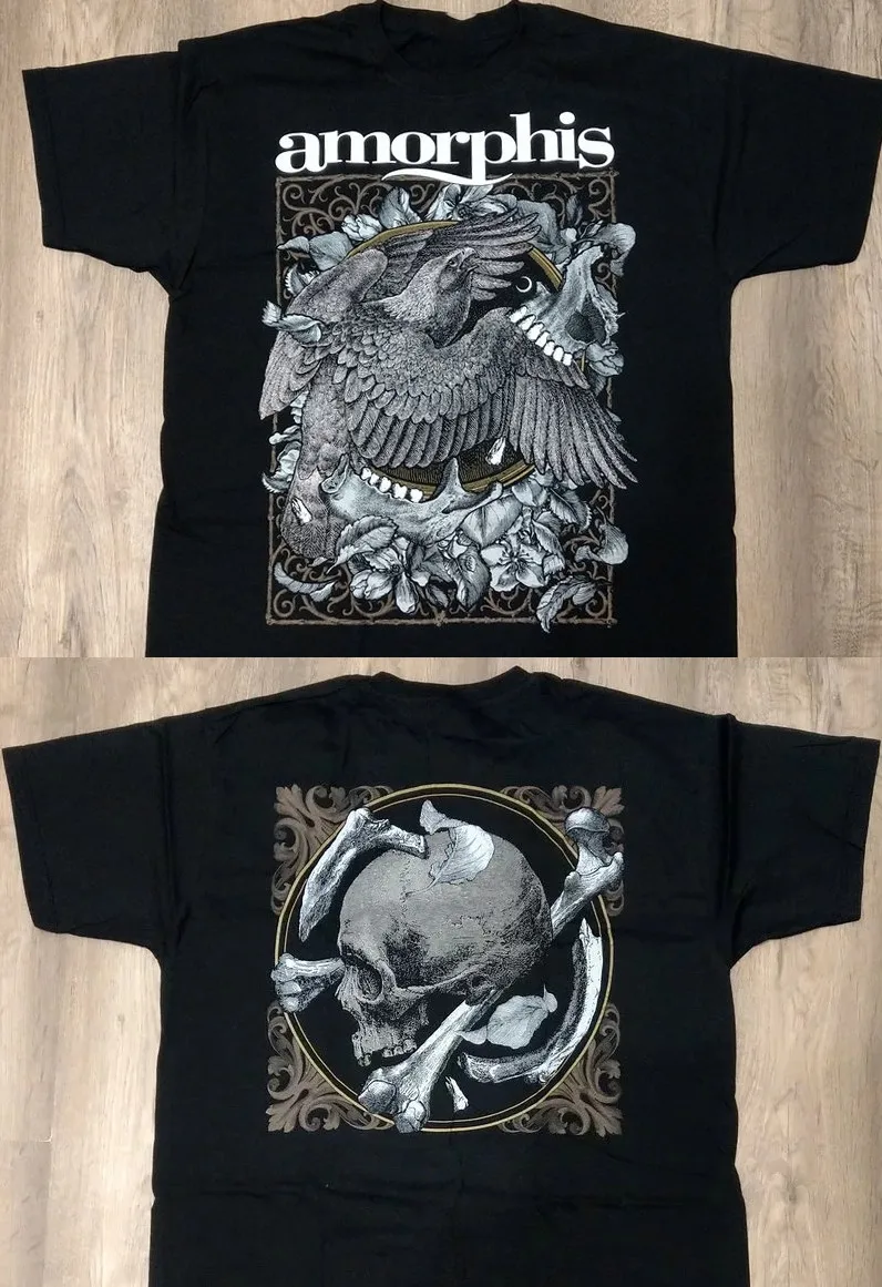 Camiseta negra Amorphis Band Circle Tour Ablum, tallas S a 5XL 2F1925