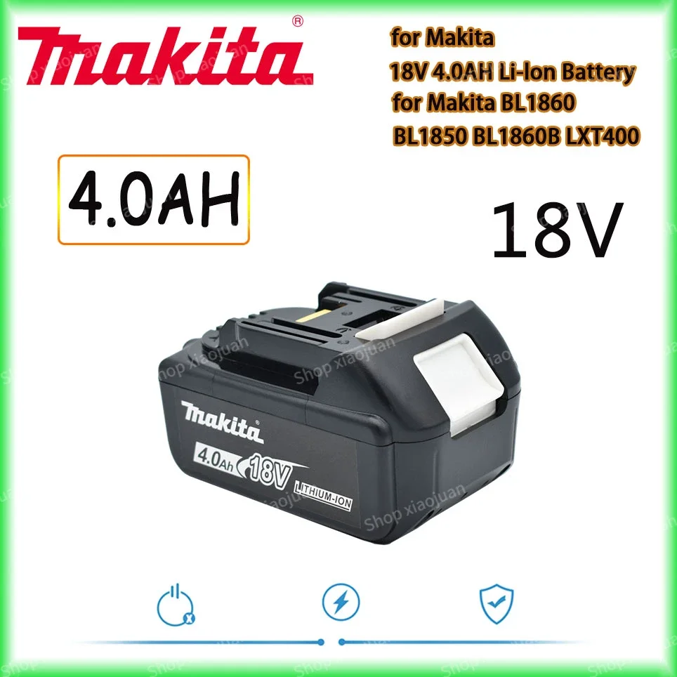 

Original Makita 18V 4.0Ah Rechargeable Power Tools Battery with LED Li-ion Replacement LXT BL1860B BL1860 BL1850
