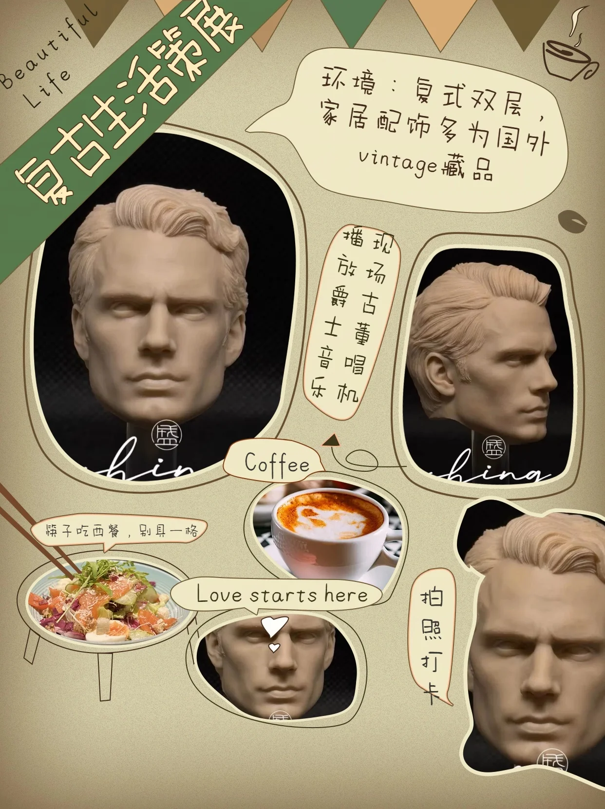 

【Unpainted】1/6 Scale Male Soldier Henry Cavill Classic Character Super Hero Actor White Head Model For 12''Action Figure Model