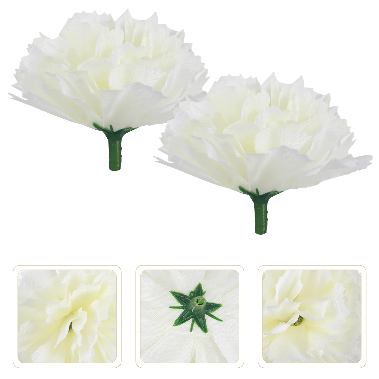 20 Pcs Carnation Flower Head False Decor Birthday Decoration for Girl Silk Simulated Wedding Baby Cake Decorations