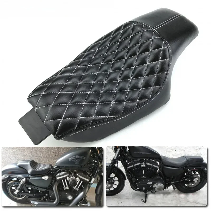 For Harley Sportster XL 883 Iron X48 XL883 1200 Forty-Eight 2004 2016 Moto Leather Two Up Driver Rear Passenger Seat