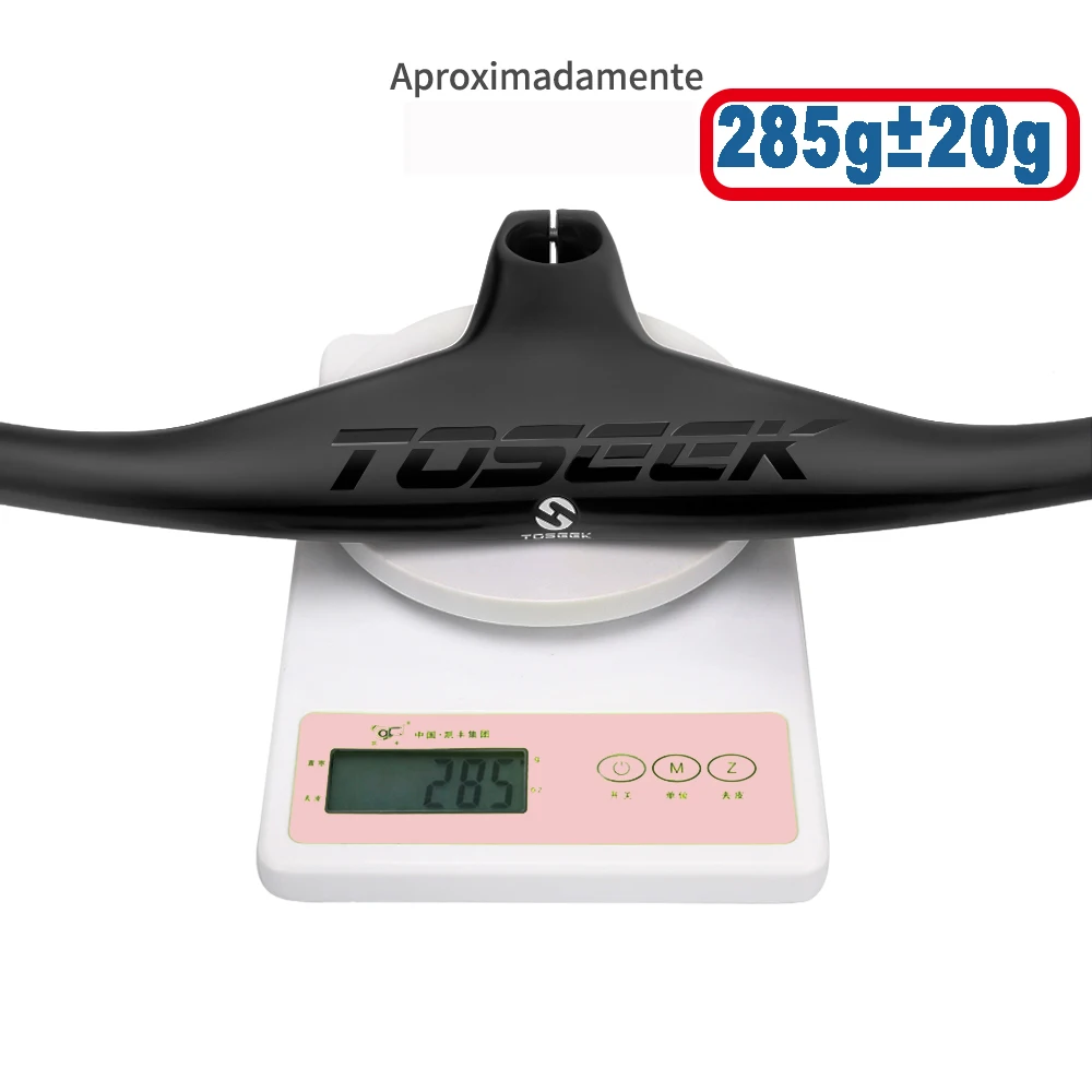 TOSEEK Carbon Mountain Bike Handlebars and Stem 28.6mm -17° Integrated Mtb Handlebar 660~800-70/80/90/100mm Bicycle Parts