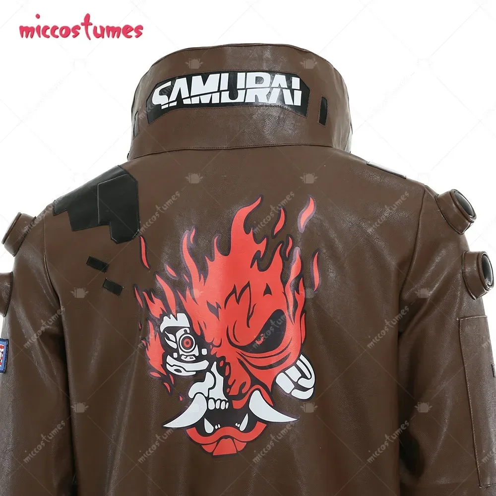 Miccostumes Unisex Punk Style Coplay Costume Women Men  Leather Jacket Halloween Costumes
