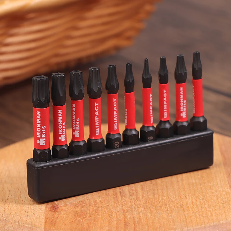 10pcs 2 Inches Screwdriver Bit Set,Impact Tough Magnetic S2 Alloy Steel Star Bit With Base