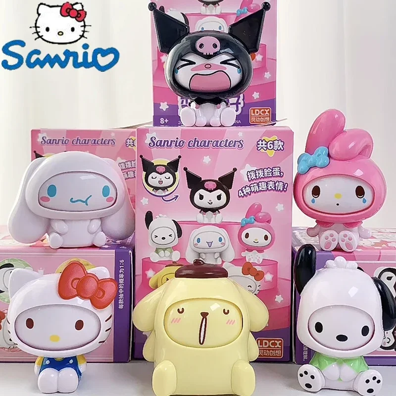 

Sanrio кавайная фигурка, меняющая лицо, в стиле аниме Sanrio Kawaii меняющая лицо фигурка Cinnamoroll Pochacco My Melody Hello Kitty Kuromi Pompom Purin аниме модель фигурка