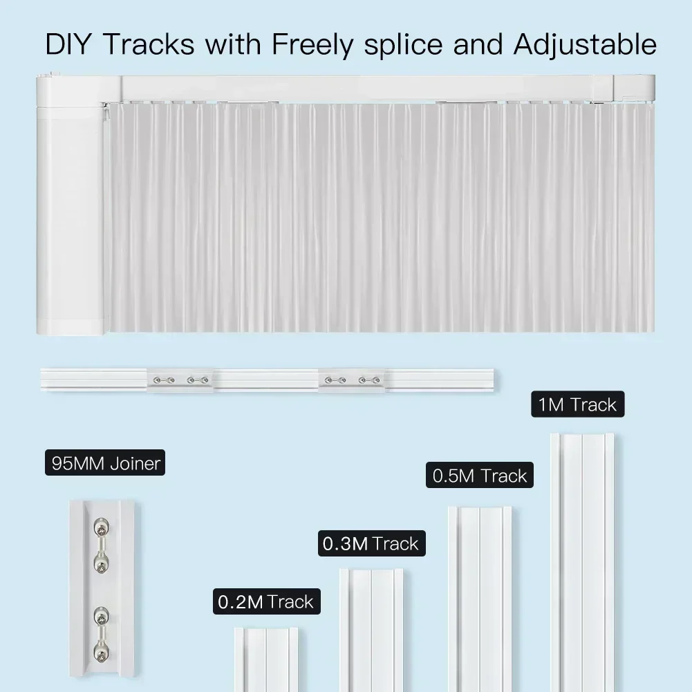 MOES WiFi/ZigBee Electric Curtain Motor Tuya Smart Customized Motorized Splicing Curtain Track With RF Remote Alexa Google Voice