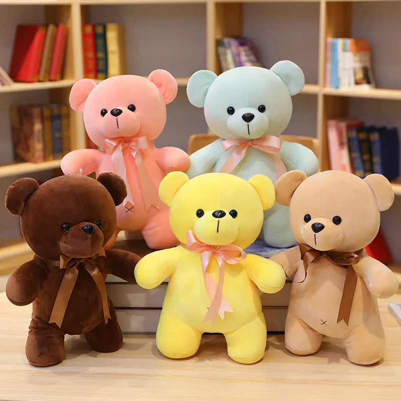 38cm Cute Bear Plush Doll Down Stuffed Animals Soft Bear Plush Toys Kawaii Room Decor Toys for Girls 5 To 7 Years Gifts for Kids