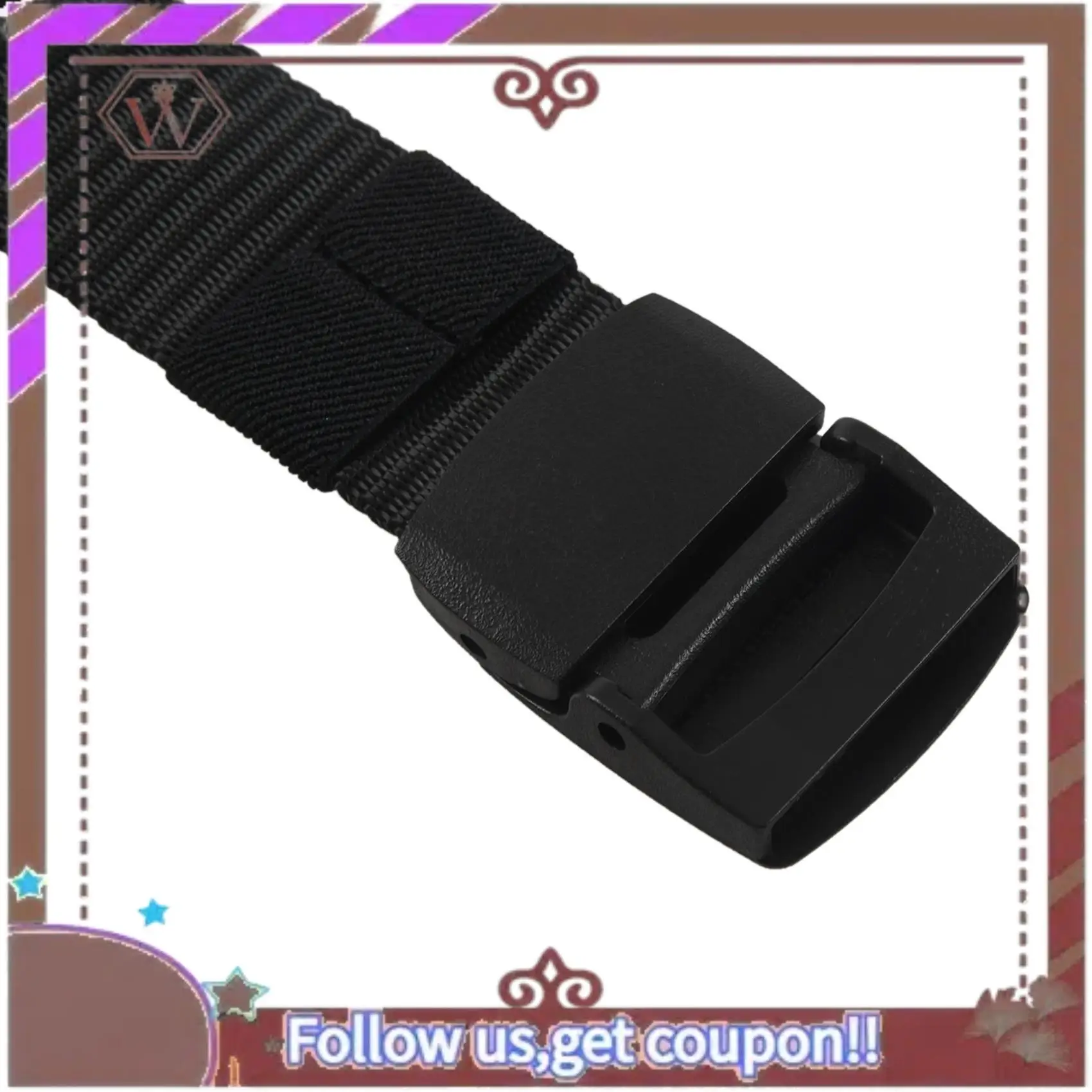 A95D-2X Cintura in tela da uomo selvaggia con fibbia automatica in plastica senza metallo