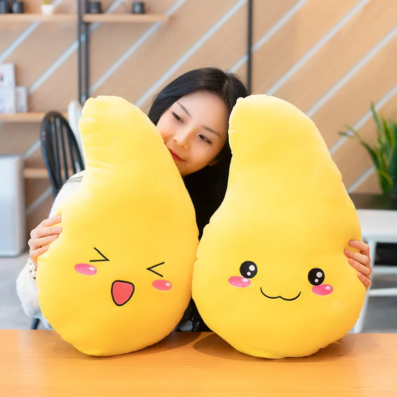 Kawaii Fruit Mango Pop Pluche Kussen Gevuld Knuffelig Geel Plushie Lachend Gelukkig Gevulde Peluche Timmerhout Kussen Thuis Sofa Decor