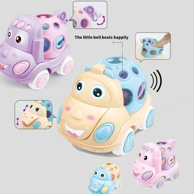 Y4QA Push and Go Animal Toy Car avec des cloches pour le moteur préscolaire