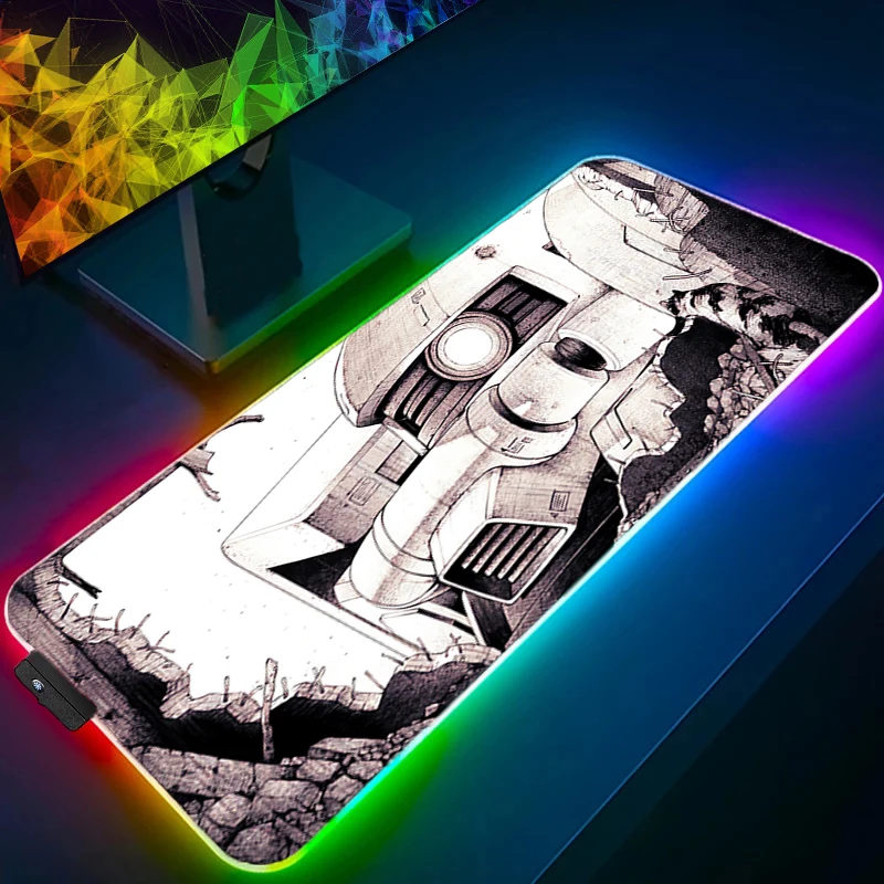 

RGB Mouse Pad 90x40cm Mechanical Warrior G-gundam Z-zaku II gamer Large LED Keyboard Carpet Desk Mat PC Gamer Backlight MousePad