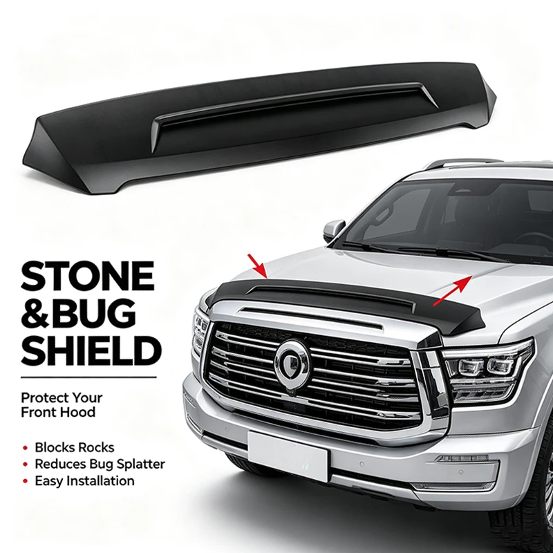 Bonnet Guard Hood Deflector For Great Wall GWM Cannon Alpha 2023-2026 Pickup Gravel Barrier Plate Car Exterior Mod Accessories