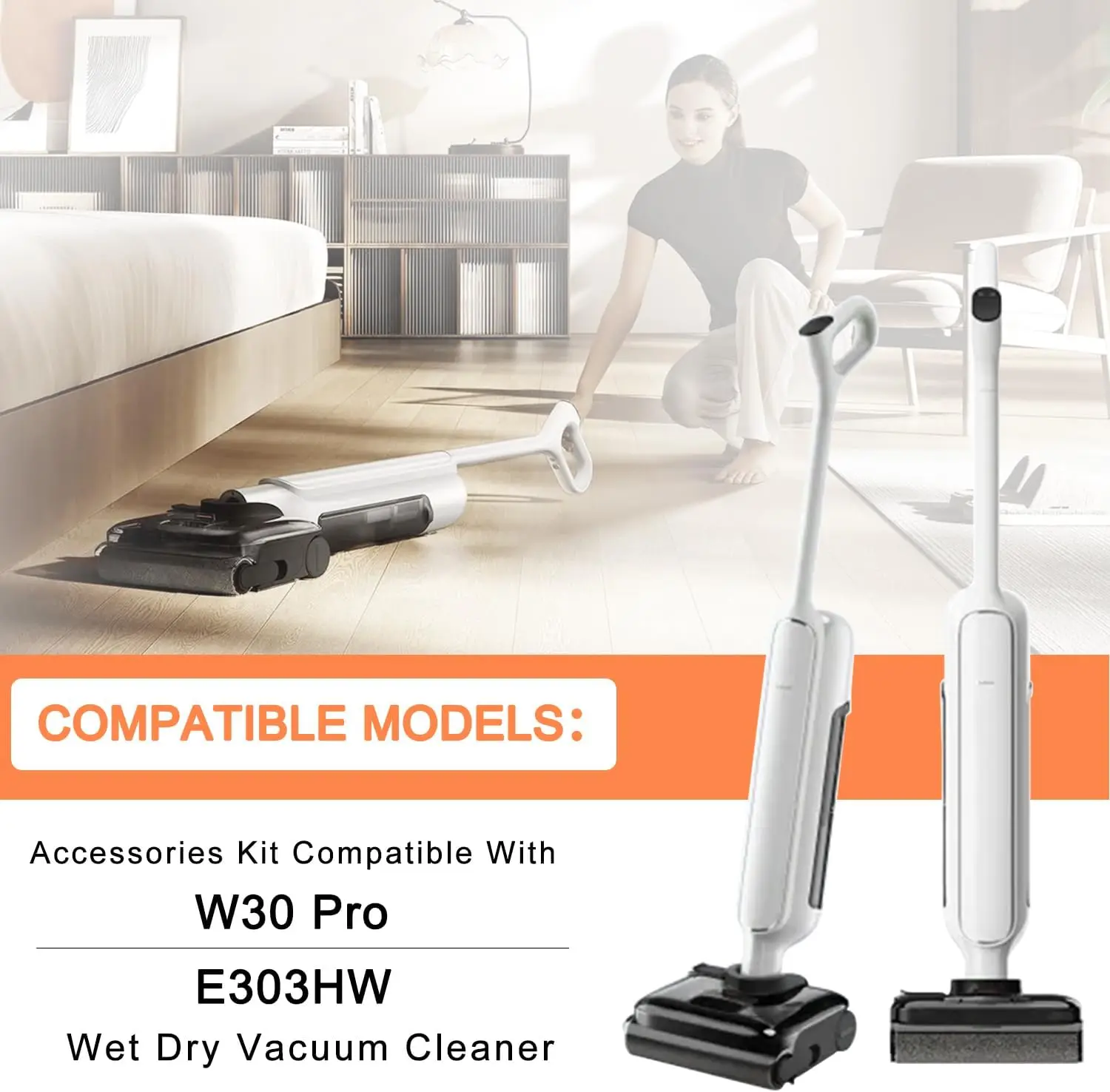 For Xiaomi Truclean W30 Pro/E303HW Wet Dry Vacuum Cleaner Robot Accessories Main Roller Brush HEPA Filter Replacement Parts