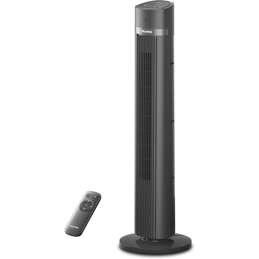 Bladeless Tower Fan, with Remote Control, 26ft/s, 90° Oscillation, 3 Speed Settings, 27 Db, 3 Modes, 15-Hour Timer, LED Display