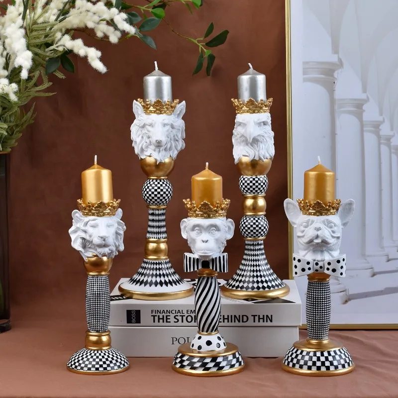 Mosaik-Tier-Kerzenhalter, nordische moderne Heimdekoration für Zimmer, Esstisch, Desktop-Dekoration, tolles Geschenk für Einweihrauch