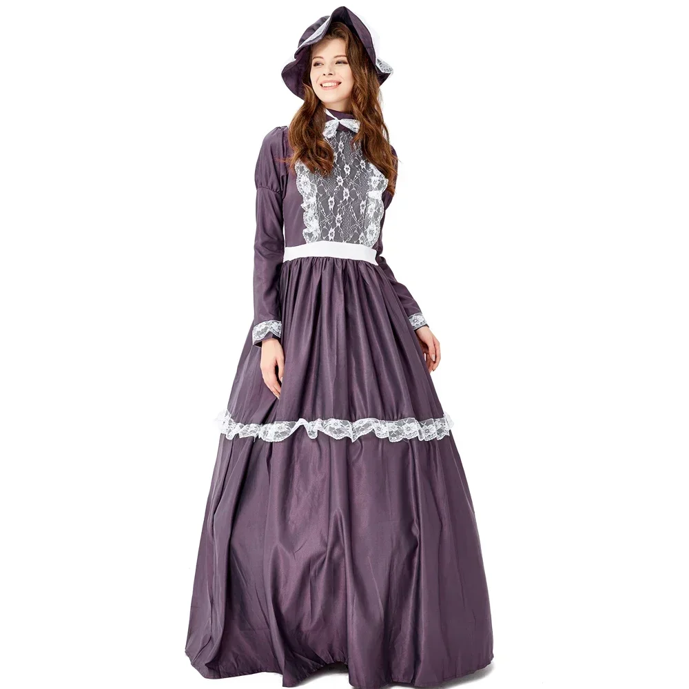 

Purple Victorian Maiden Dress Civil War Ball Gown Renaissance Medieval Frontier Pioneer Dress Historical Reenactment Costume